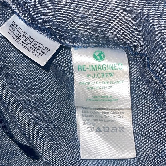 J. Crew puffed sleeve smocked denim top. Size XL GUC - Picture 7 of 8